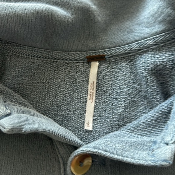 Free People Blue Quarter Button Pullover Tunic - Picture 4 of 5